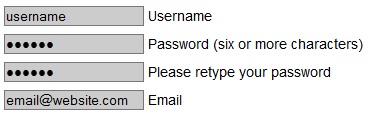 registration prompt example